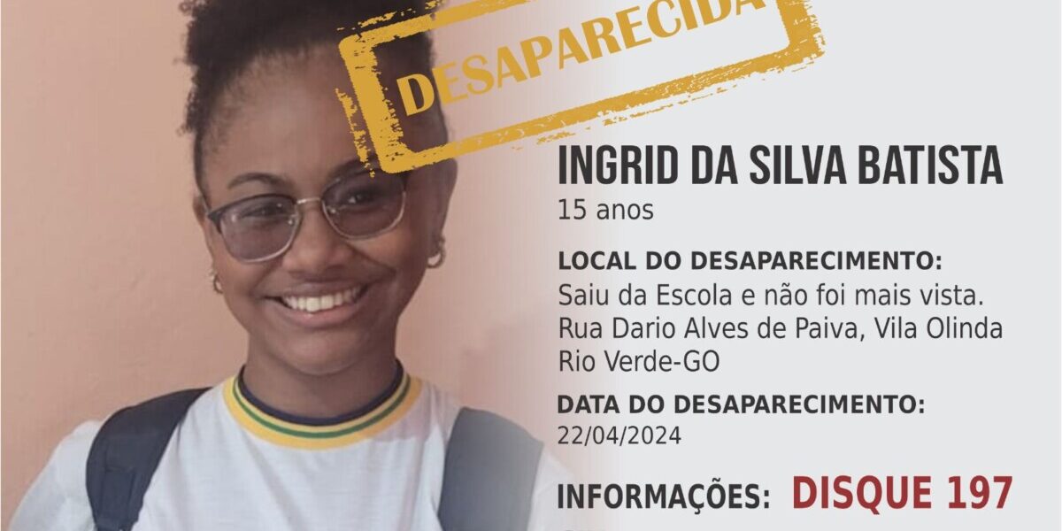 PCGO procura desaparecida em Rio Verde