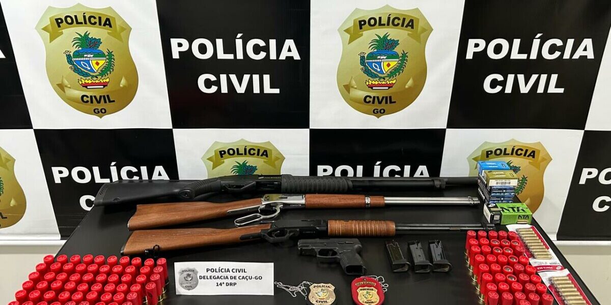 PCGO apreende armas e prende, em flagrante, pecuarista que ameaçou ex