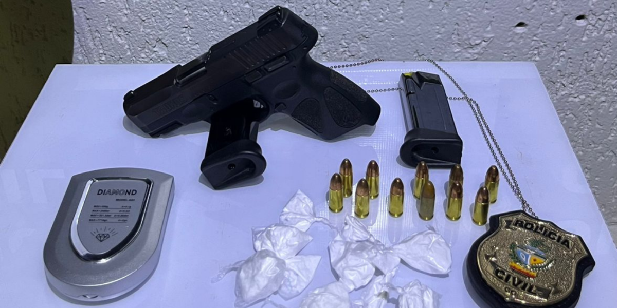 Homem é preso por tráfico de drogas e posse irregular de arma de fogo, em Goianésia