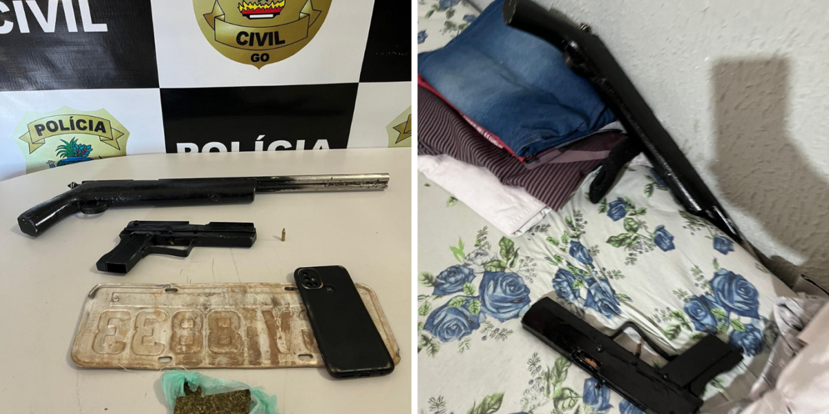 PCGO apreende armas de fogo em Niquelândia e prende trio