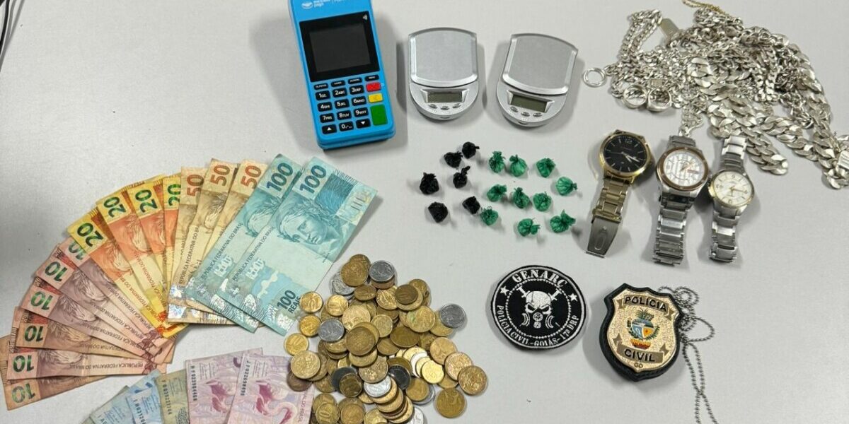 PCGO faz buscas em distribuidora que era usada como ponto de tráfico de drogas e prende investigado