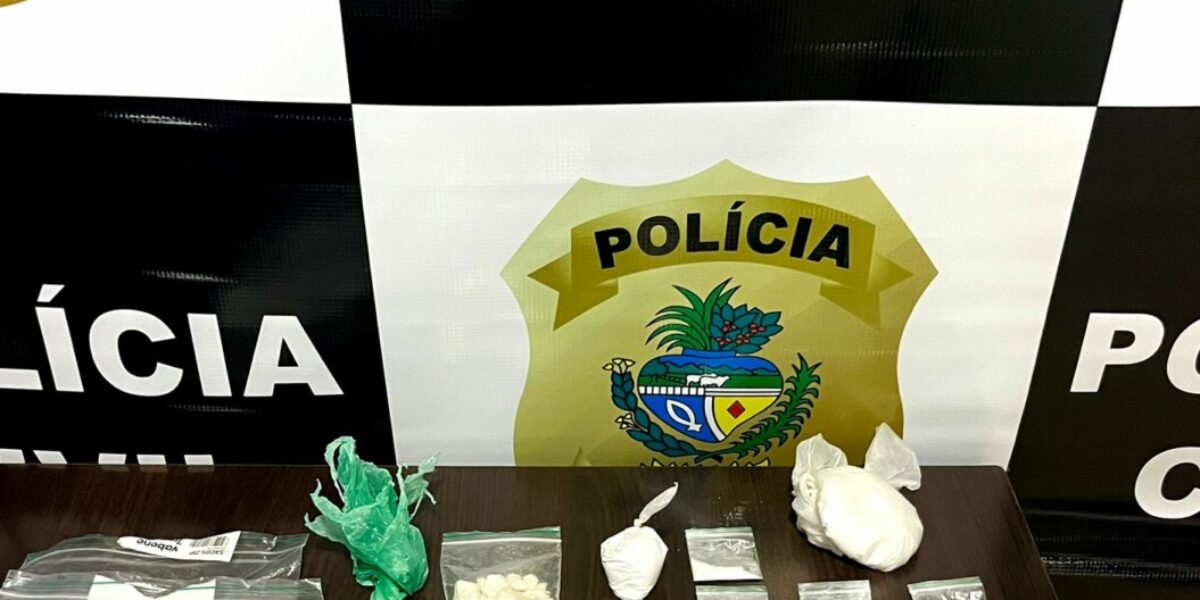 PCGO prende entregador de gás suspeito de venda de drogas, em Goianésia