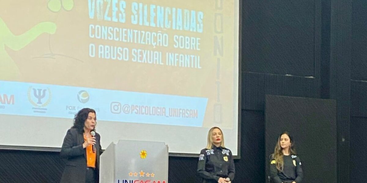 Policiais civis da DPCA de Aparecida de Goiânia levam palestra da Op. Caminhos Seguros a universidade