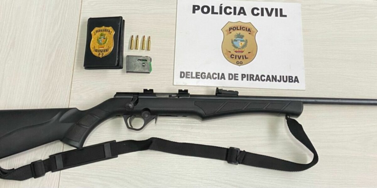 PCGO recupera arma de fogo furtada em propriedade rural de Piracanjuba