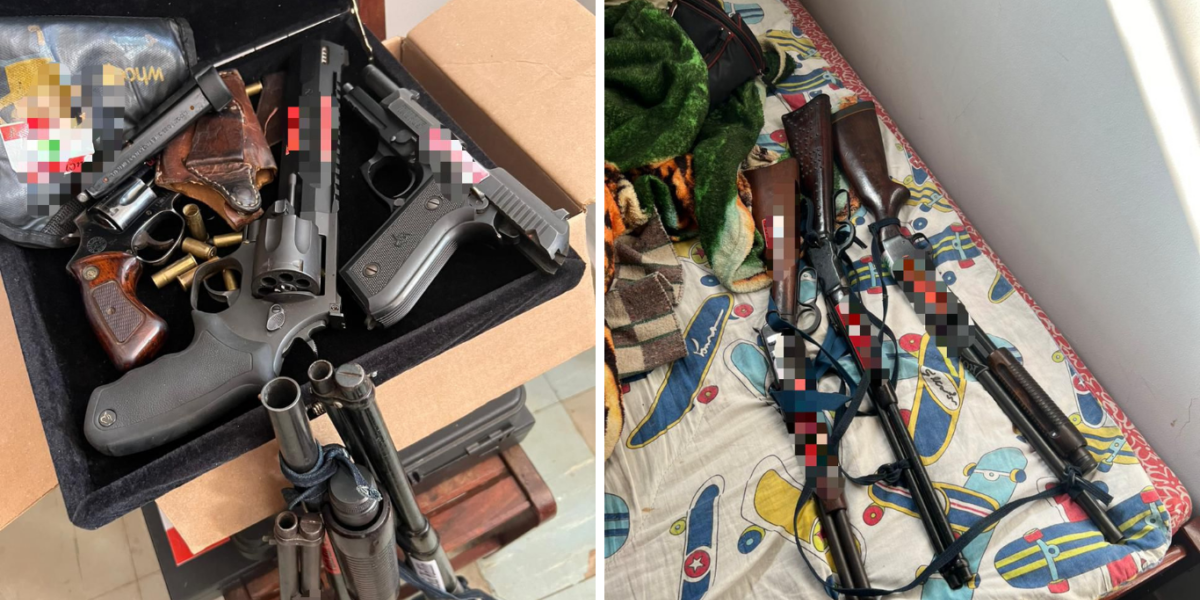 PCGO prende investigado por porte ilegal de arma de fogo com grande arsenal em casa