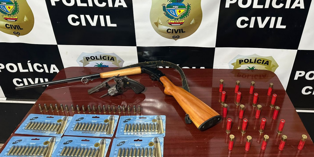 PCGO apreende armas de fogo de homem que ameaçou trabalhador de lava jato por não gostar de limpeza de carro