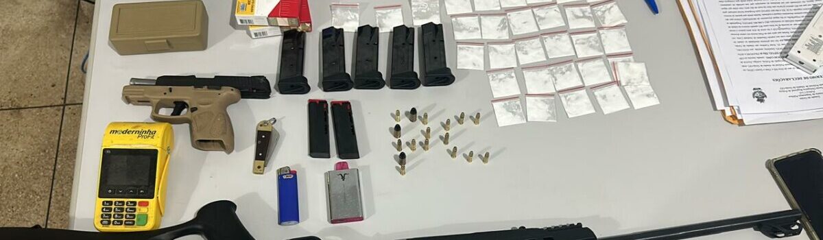 PCGO prende em flagrante suspeito de praticar crimes de tráfico e associação para o tráfico e posse irregular de arma