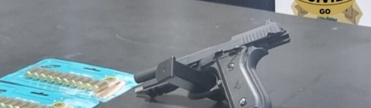 PCGO apreender arma de fogo usada por agressor de mulher em Luziânia