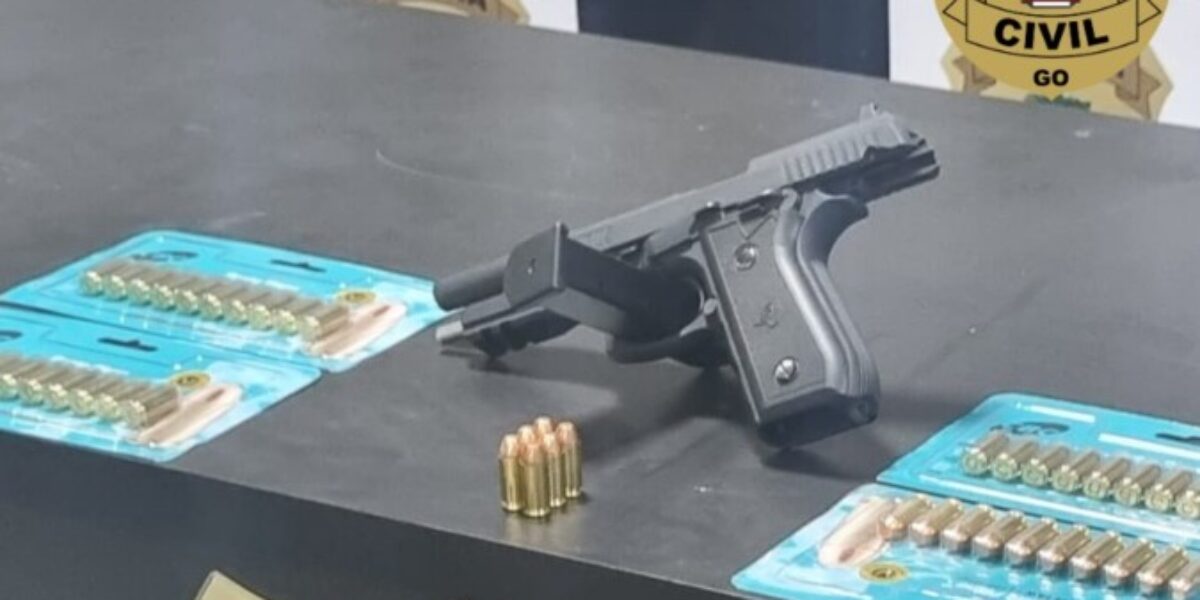 PCGO apreender arma de fogo usada por agressor de mulher em Luziânia