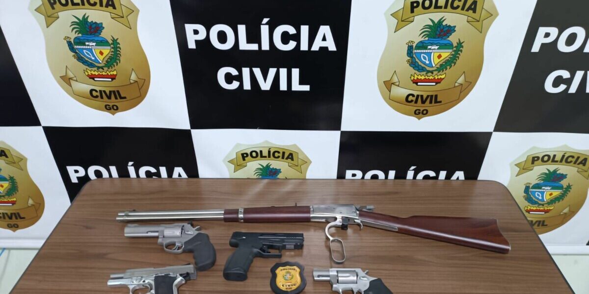 PCGO apreende armas de investigado por violência doméstica em Jataí