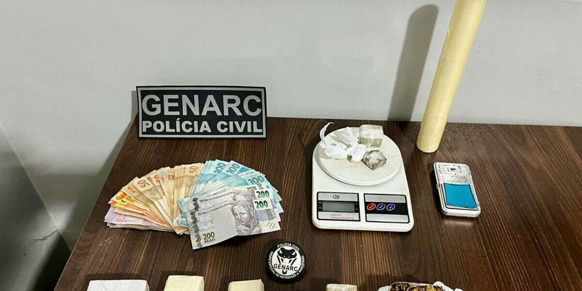 PCGO prende homem em flagrante por tráfico de drogas na Cidade de Goiás e apreende super maconha