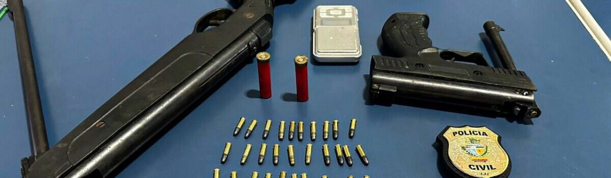 PCGO prende em flagrante autor de posse ilegal de arma e outros crimes em São Luís de Montes Belos
