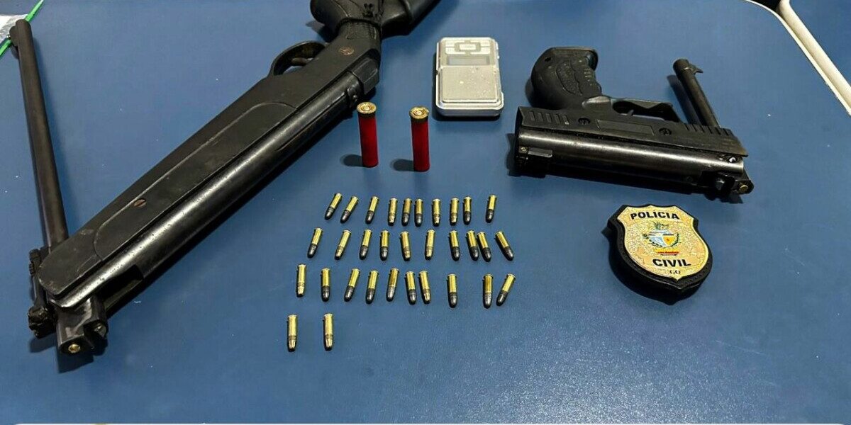 PCGO prende em flagrante autor de posse ilegal de arma e outros crimes em São Luís de Montes Belos