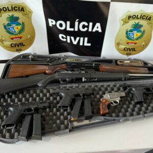 Operação conjunta entre Polícia Civil e Militar apreende armas e mais de mil munições em Rubiataba