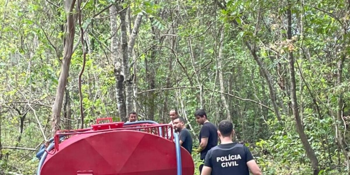 PCGO recupera caminhão-tanque furtado do aterro sanitário de Piracanjuba