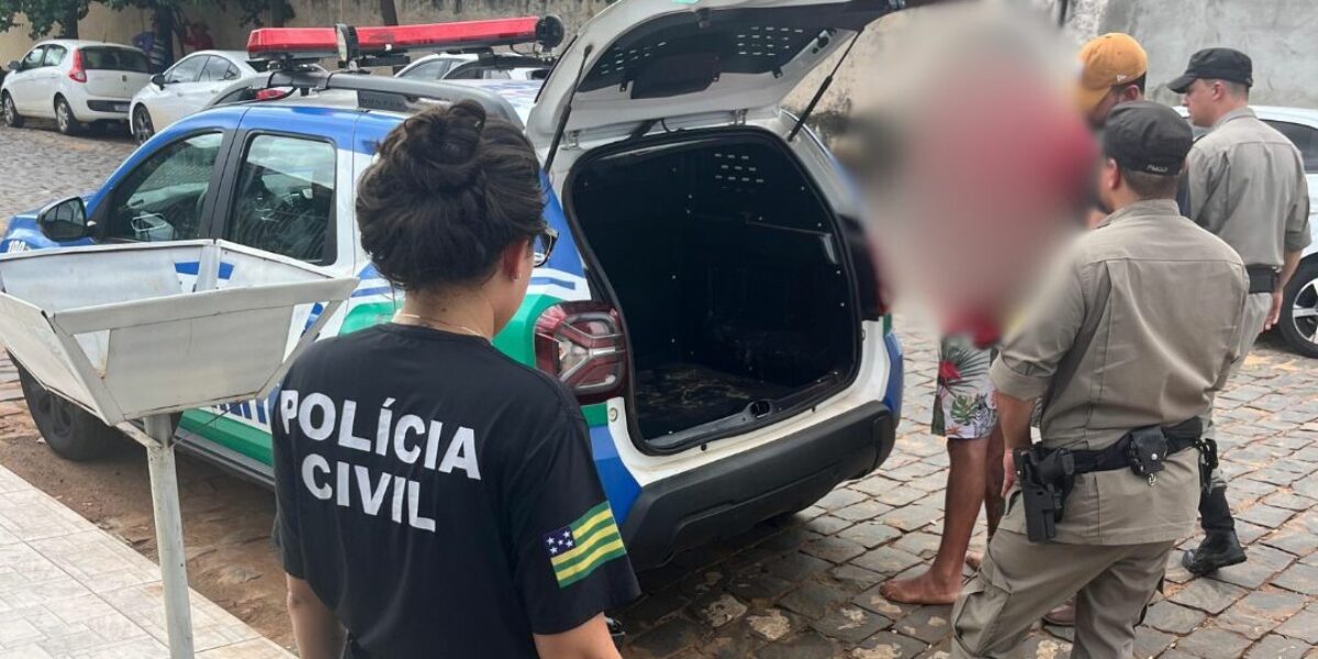 PCGO e PMGO prendem homem que ameaçou a mãe e vendeu objetos da casa da vítima