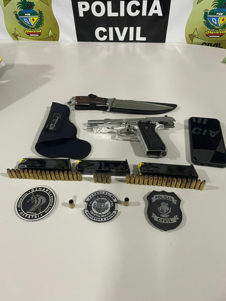 PCGO e Guarda Municipal prendem suspeito por portar arma e munições e fazer disparos