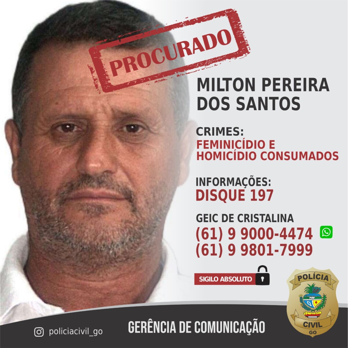 PCGO prende investigado por ajudar outro a matar mãe e padrasto de ex após fim de relacionamento