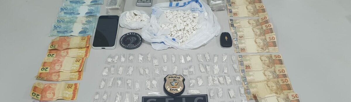 PCGO desativa ponto de tráfico de drogas em Cristalina e prende traficante