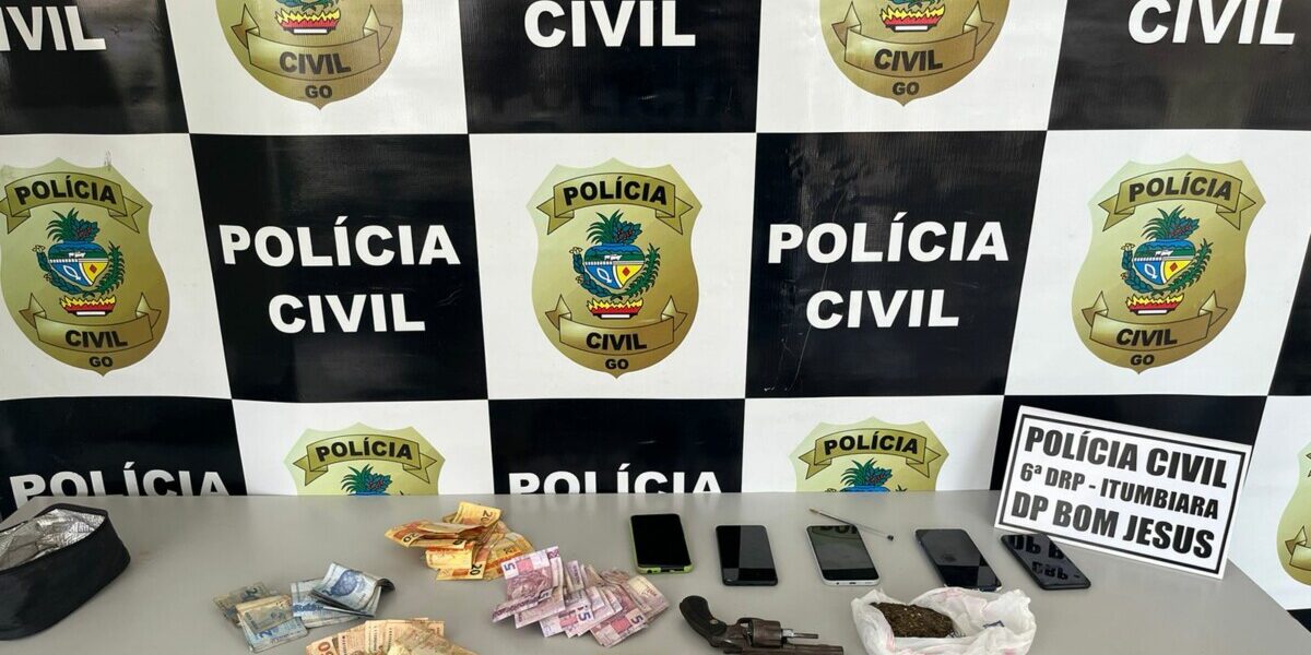 PCGO prende em flagrante trio de traficantes e desarticula ponto de drogas em Bom Jesus