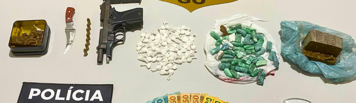 PCGO prende homem em flagrante por tráfico de drogas e receptação em Posse