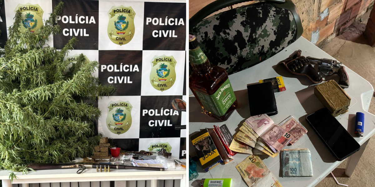 ‘Cerco Fechado’: PCGO desarticula associação criminosa de tráfico em Santa Bárbara e apreende drogas, carros e armas