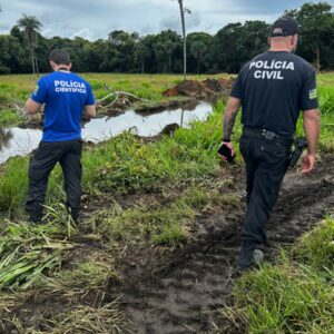 Operação Aqua: Polícia Civil investiga represamento ilegal de rio e desmatamento em Doverlândia