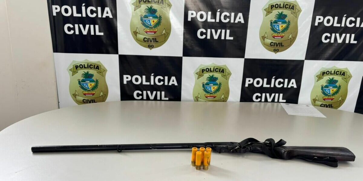 PCGO prende homem em flagrante por porte de arma de fogo e munições em assentamento de Cristalina