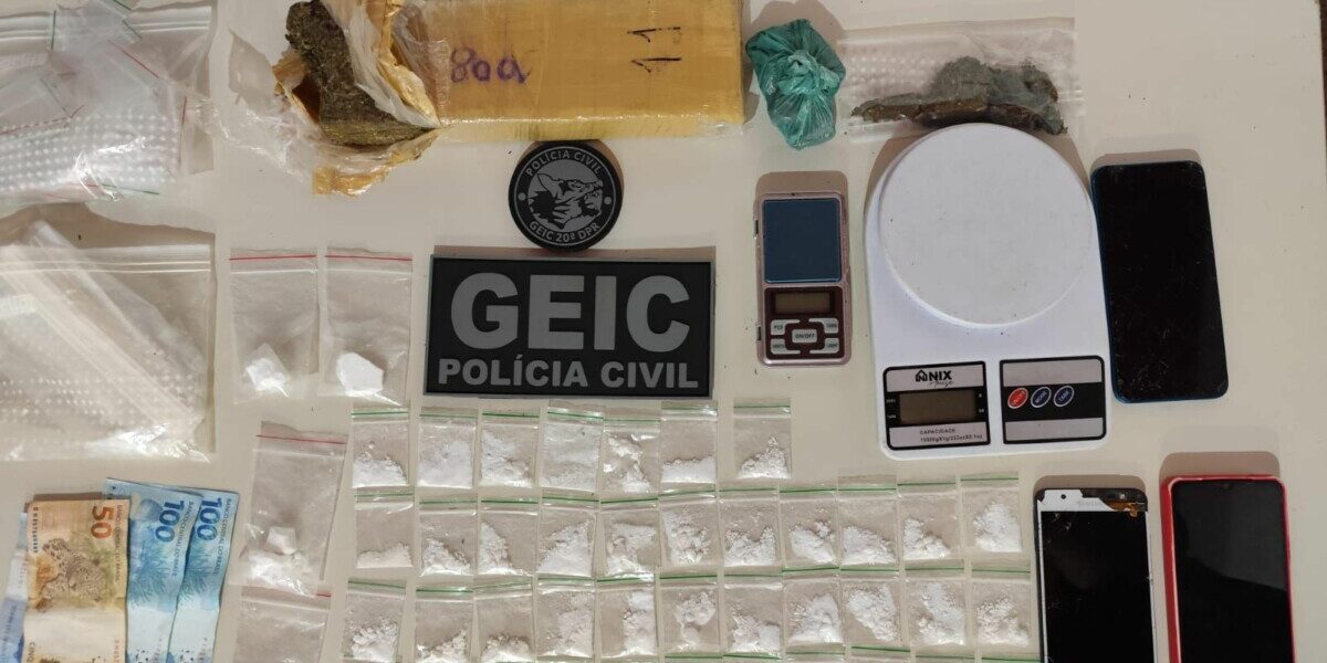 PCGO prende em flagrante casal de traficantes e desarticula ponto de drogas em Iporá