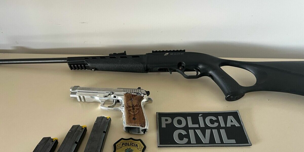 PCGO apreende armas de fogo em Mineiros durante investigação de ameaça