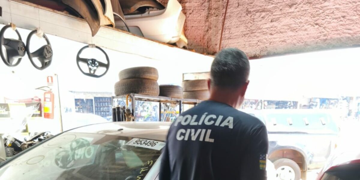 PCGO cumpre mandado de busca em loja suspeita de vender peças de veículos desmanchados