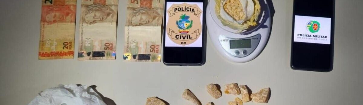 PCGO e PMGO prendem traficante em flagrante em Iporá