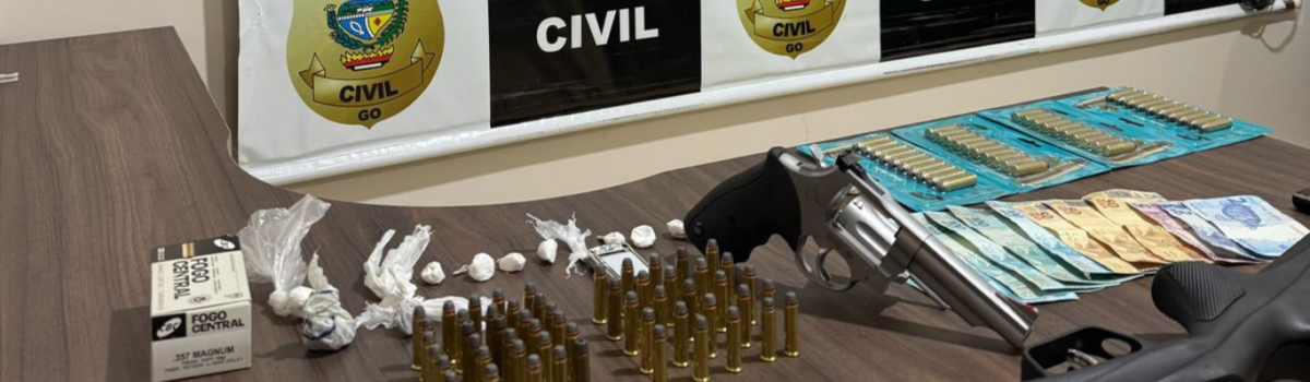 PCGO prende homem por tráfico de drogas e porte ilegal de arma de fogo em Alexânia