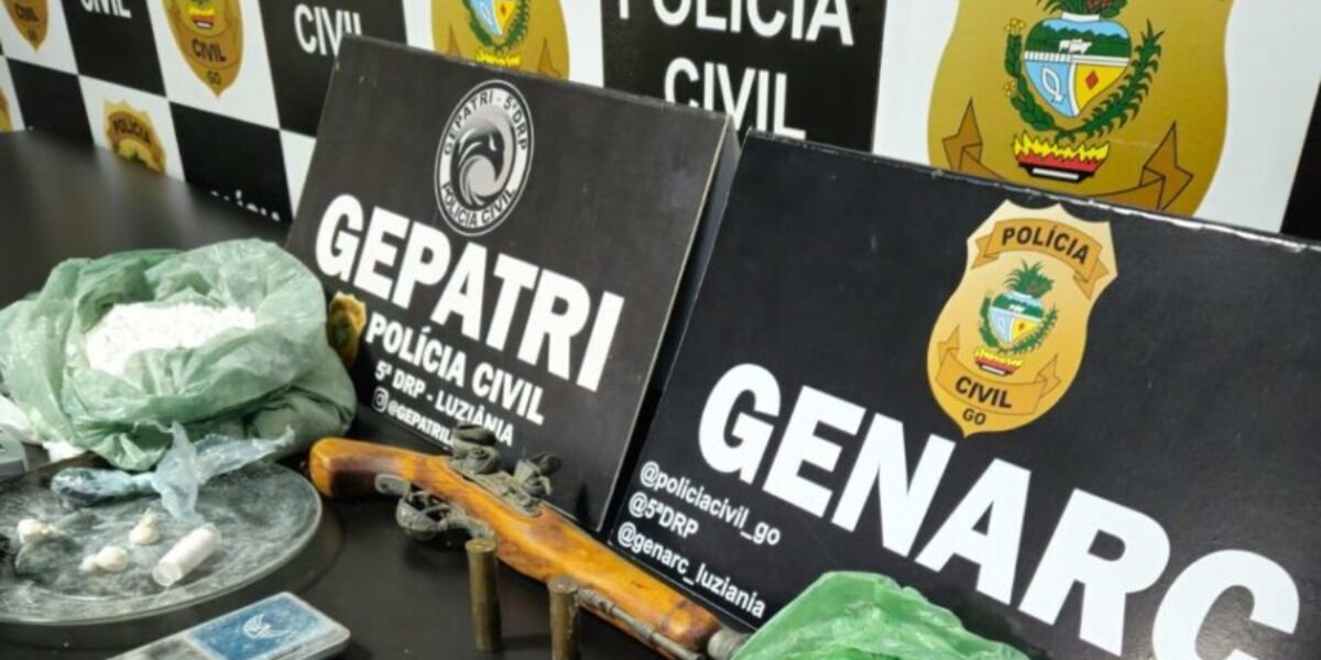 Polícia Civil prende dupla por usar distribuidora de bebidas de fachada para vender drogas, em Luziânia