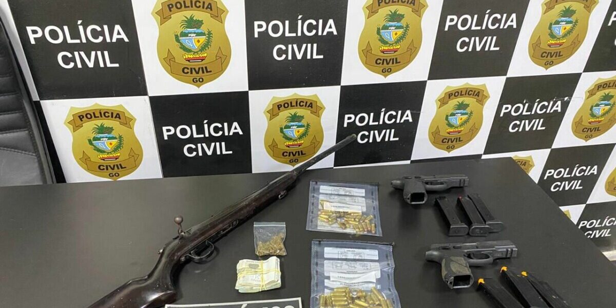PCGO e PCSC apreendem armas, dinheiro e eletrônicos em operação contra estelionato digital em Luziânia