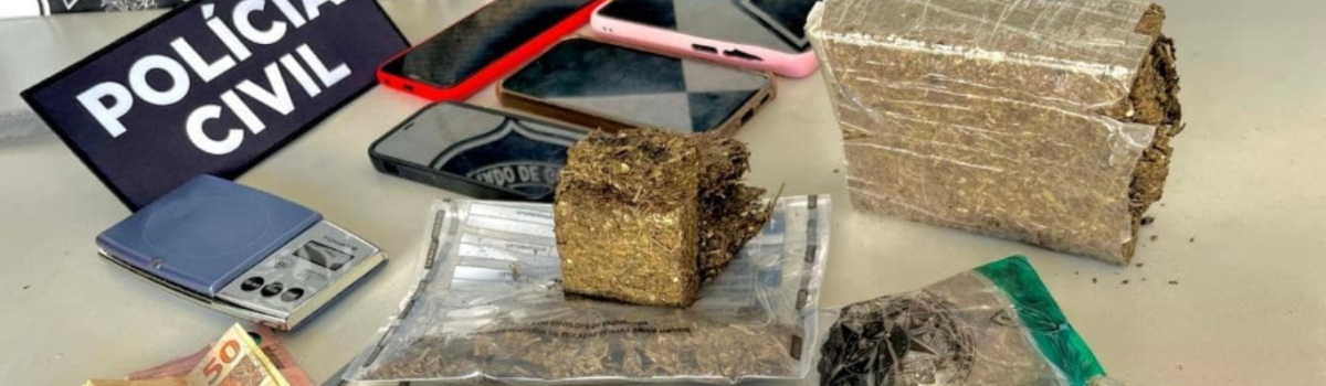 PCGO prende quatro por tráfico e apreende drogas avaliadas em R$ 30 mil em Minaçu