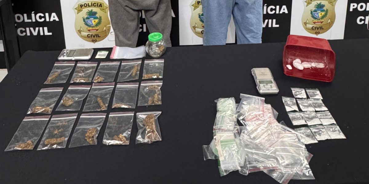 PCGO prende dupla em flagrante por tráfico de drogas e associação para o tráfico