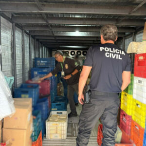 PCGO, Agrodefesa e Vigilância Sanitária apreendem mais 2 toneladas de produtos armazenados e manipulados de maneira irregular