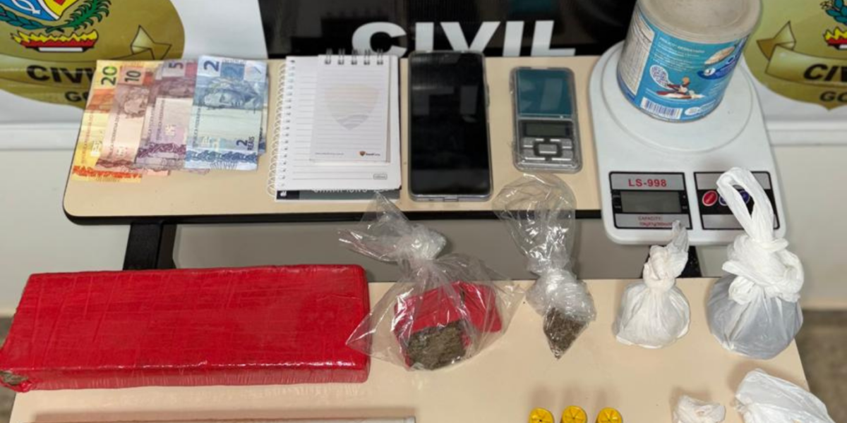 PCGO desarticula “boca de fumo” e prende casal por tráfico de drogas e posse irregular de munição