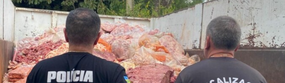 PCGO e Agrodefesa apreendem mais de duas toneladas de produtos cárneos armazenados de maneira irregular