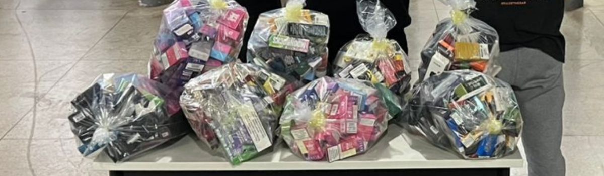 PCGO prende empresário e funcionários por comércio clandestino de cigarros eletrônicos em Goiânia; mercadoria de R$ 400 mil é apreendida