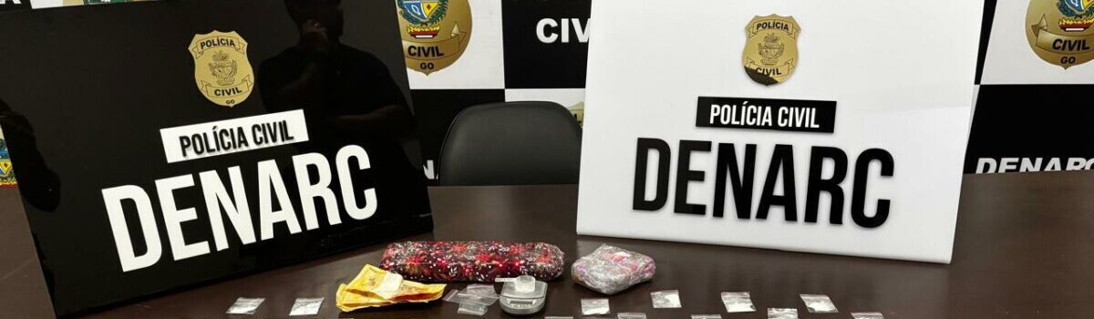 PCGO prende traficante em flagrante com diversas porções de drogas embaladas para a venda em Goiânia