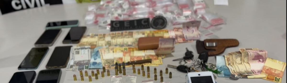 PCGO prende homem por tráfico de drogas e posse ilegal de munição de uso permitido