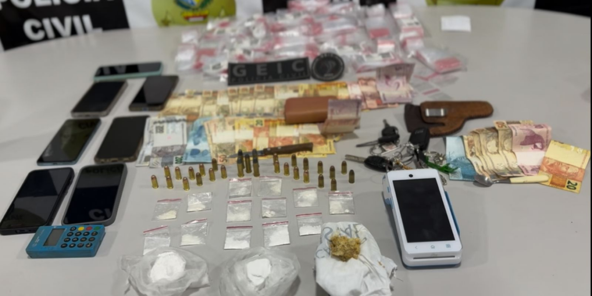PCGO prende homem por tráfico de drogas e posse ilegal de munição de uso permitido