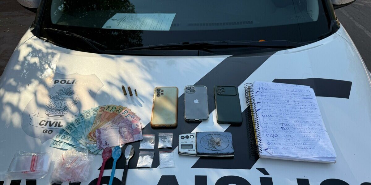 PCGO prende homem em flagrante por tráfico de drogas e posse irregular de munições em Santa Terezinha de Goiás