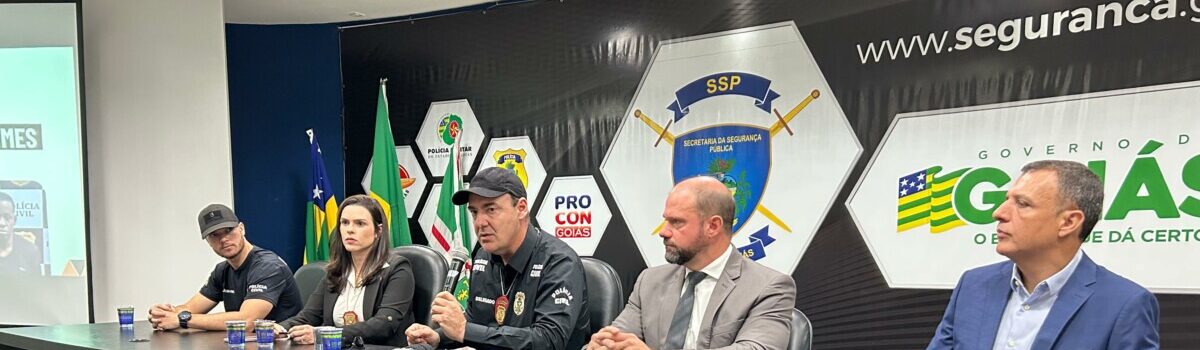 PCGO realiza coletiva de imprensa e apresenta detalhes da prisão de suspeito de crimes em série em Rio Verde