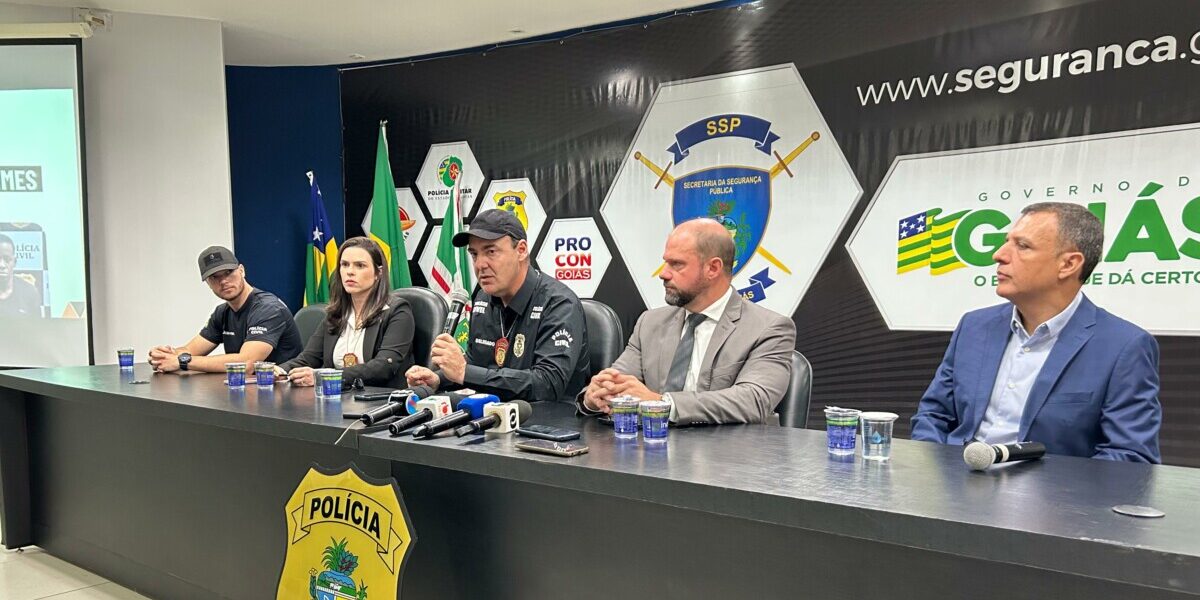 PCGO realiza coletiva de imprensa e apresenta detalhes da prisão de suspeito de crimes em série em Rio Verde