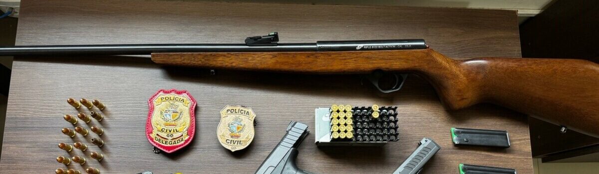 Polícia Civil cumpre buscas e apreende armas usadas por autor de violência doméstica em São Luís de Montes Belos