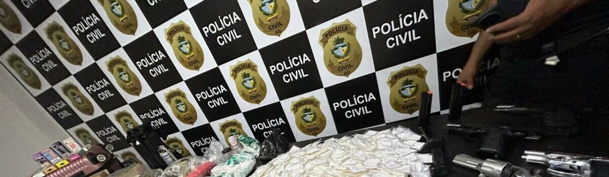PCGO cumpre mandado de busca e apreende armas de fogo e grande quantidade de drogas em Luziânia