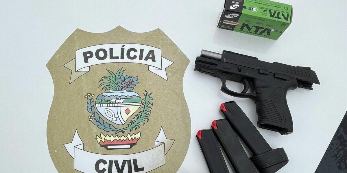PCGO cumpre mandado de busca e apreende arma de fogo, em Itapaci, com investigado por violência doméstica